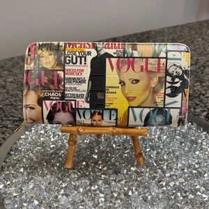 Vogue Brand Multi-Color Magazine Cover Zip Wallet